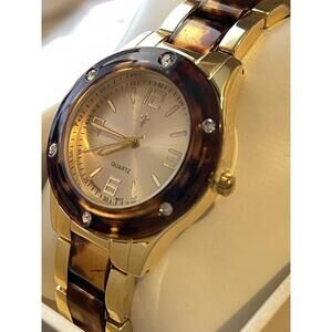 Vintage CATO Watch Women's Casual Luxury Gold / Brown Tone Stainless Steel